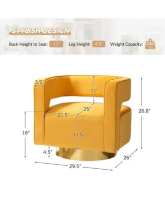 Carisa Contemporary Swivel 29.5" W Barrel Chair with Metal Base