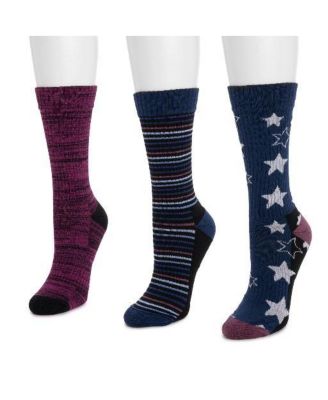 Women's 3 Pack Cotton Compression Crew Socks