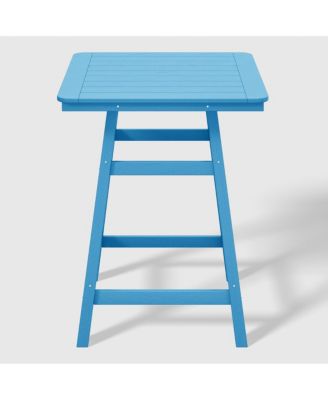 5 PC HDPE Outdoor Patio Dining Bar Table Set and Counter High Stools