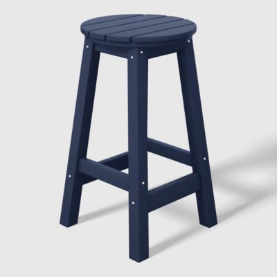 24" HDPE Outdoor Patio Round Counter Height  Stool Set of 3