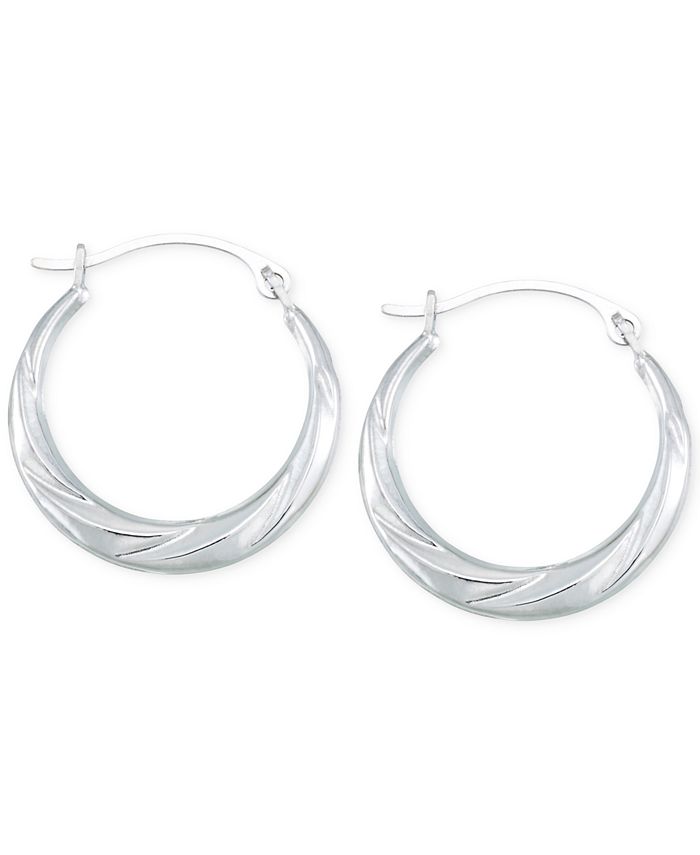 Macy's - Hoop Earrings in 10k White Gold
