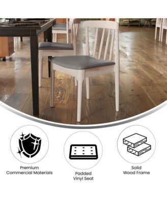 Charlize Set Of 2 Solid Wood Dining Chairs With Spindle Backrests And Vinyl Seats