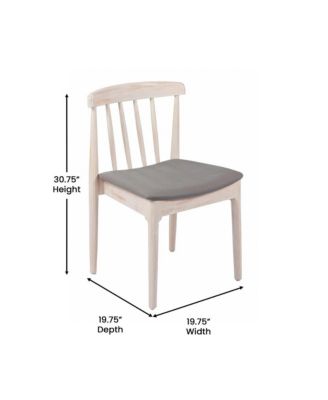 Charlize Set Of 2 Solid Wood Dining Chairs With Spindle Backrests And Vinyl Seats