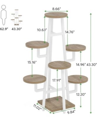 7 Tier Plant Stand Indoor, Tall Plant Shelf for Multiple Plants, Wooden Corner Plant Pots Holder Rack Flower Stand Shelf Planter Organizer for Living Room Balcony Garden