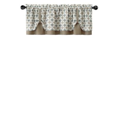  Modern Geometric Button Tuck Rod Pocket Window Valance