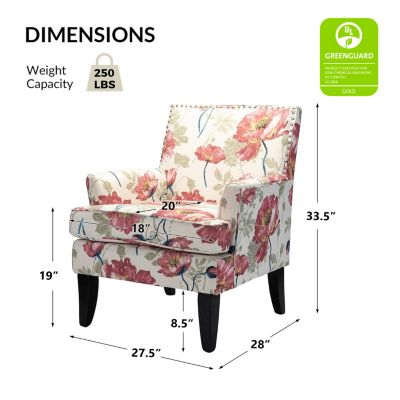 Herrera Classic Upholstered Armchair with Nail Head Trim