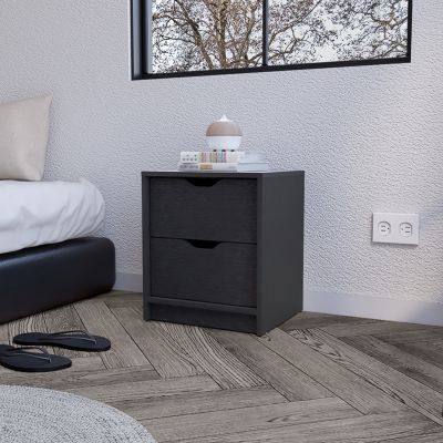 Nightstand Gandu, Two Drawers, Wengue Finish