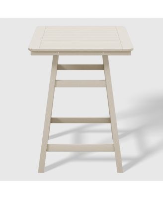 5 PC HDPE Outdoor Patio Dining Bar Table Set and Counter High Stools