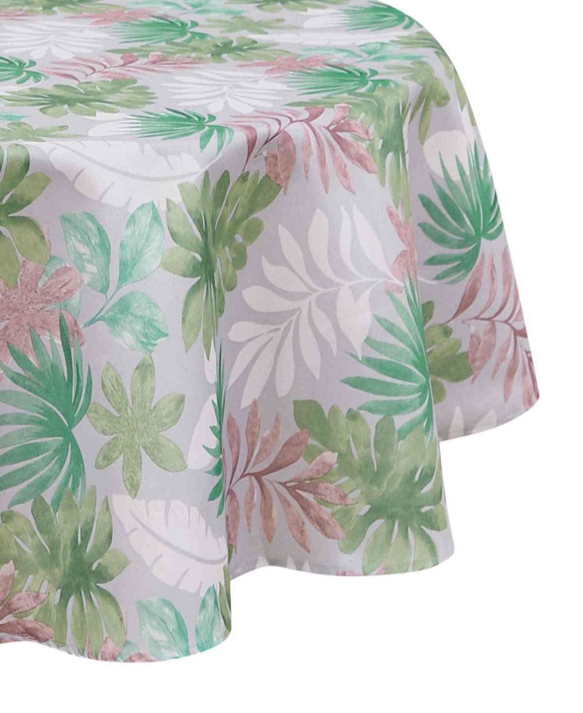 Avanti Cove Palm Water-resistant Indoor And Outdoor Tablecloth, 70" Round In Multicolor