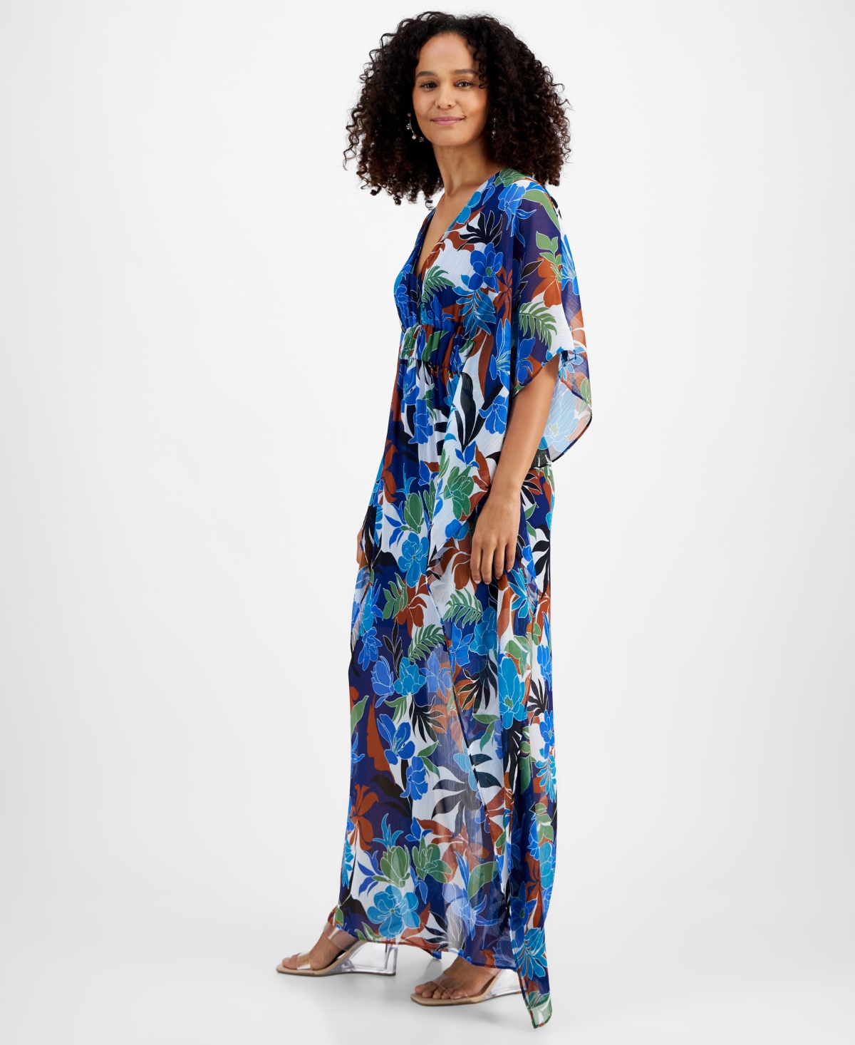 I.n.c. International Concepts Women's Floral-Print Kaftan Dress, Created for Macy's