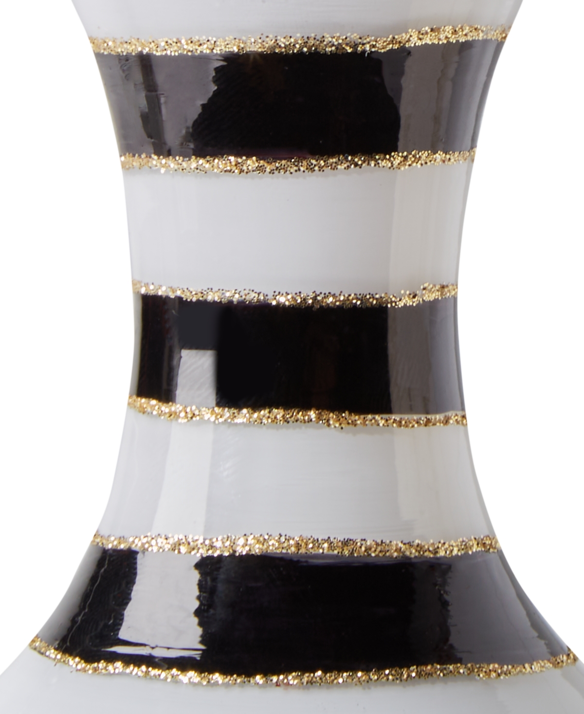 Holiday Lane Royal Holiday Black & White Striped Finial Ornament, Exclusively at Macy's