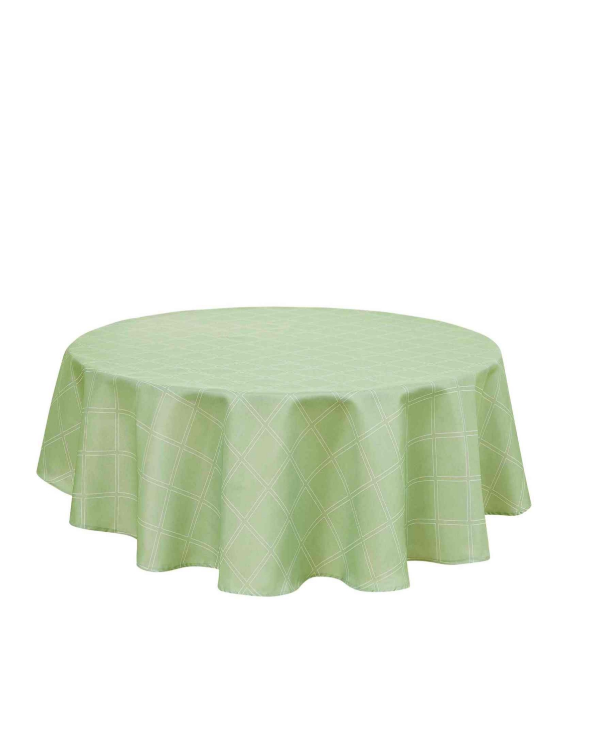 Avanti Harbor Trellis Water-resistant Indoor And Outdoor Tablecloth, 70" Round In Seafoam