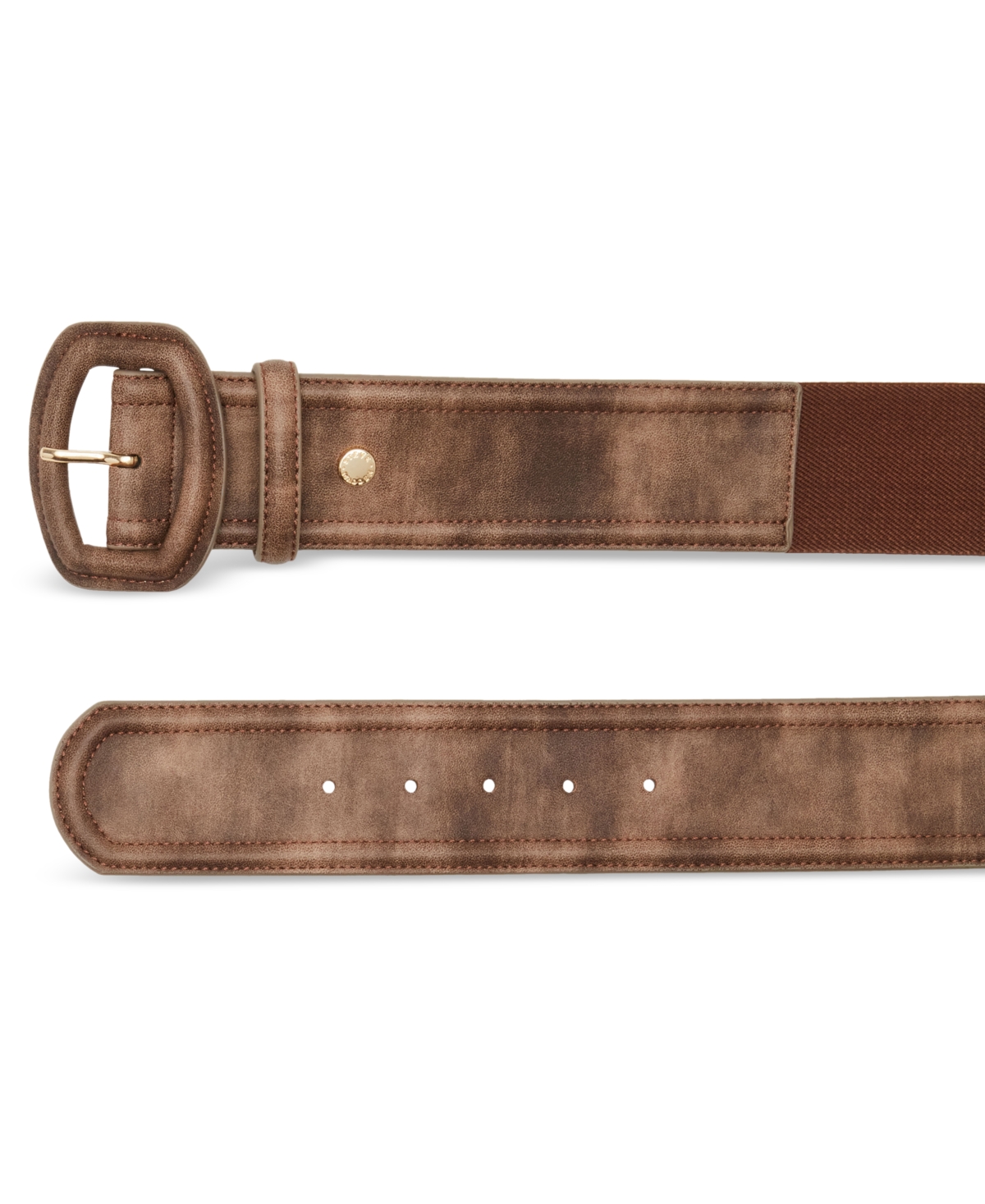 Steve Madden Women's Trapunto Faux-Leather Stretch Belt