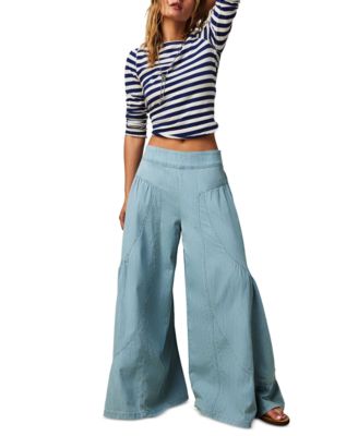Free People Women's Cotton Dawn On Me Wide-Leg Jeans Macy's