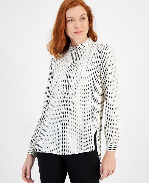 alfani Anne Klein Dot-Print Tunic Women's Fashion Shoes & Accessories