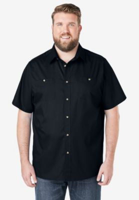 Big & Tall Solid Wrinkle-Resistant Short Sleeve Button Down