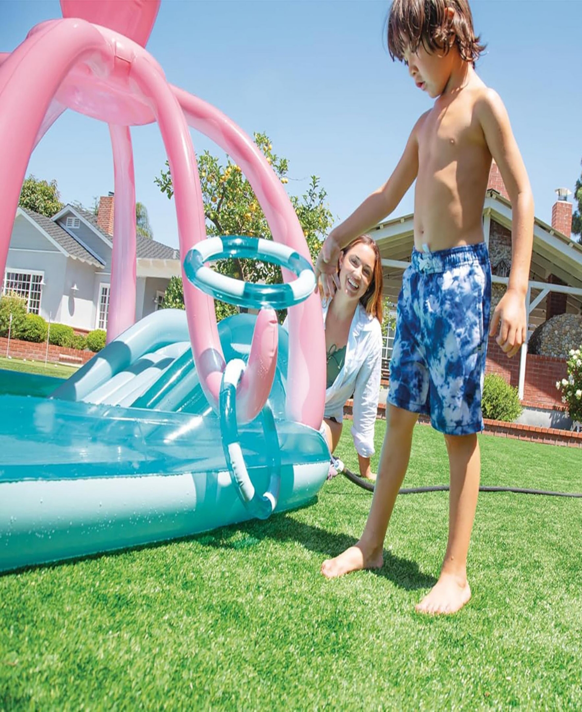 Intex Friendly Octopus Inflatable Play Center Water Slide In Multi