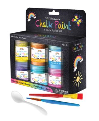 Chalk Paint Set DIY Sidewalk Chalk Kit 6pk Refill