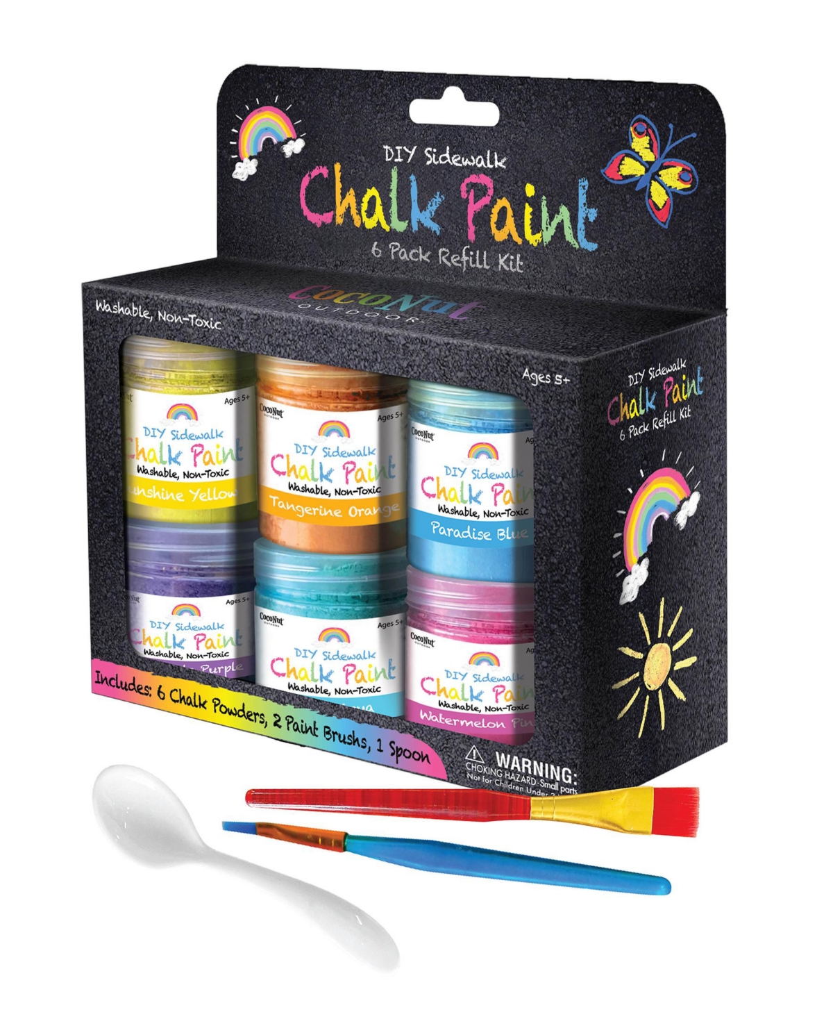 Coconut Outdoor Chalk Paint Set Diy Sidewalk Chalk Kit 6pk Refill In Multi