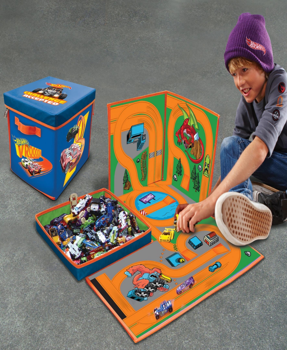 Tara Toy ZipBin Hot Wheels 300 Car Storage Cube