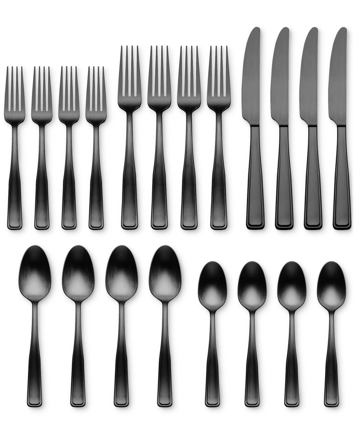 Oneida Reid Black 20-pc. Flatware Set, Service For 4 In Stainless