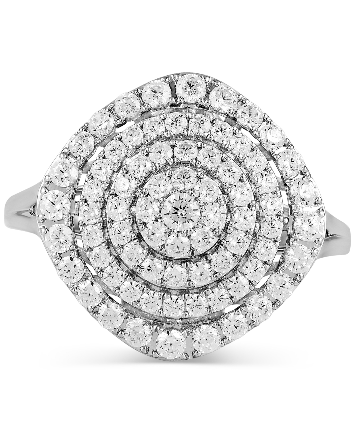Macy's Diamond Concentric Circle Statement Ring (1 Ct. T.w.) In 10k White Gold In White Gold