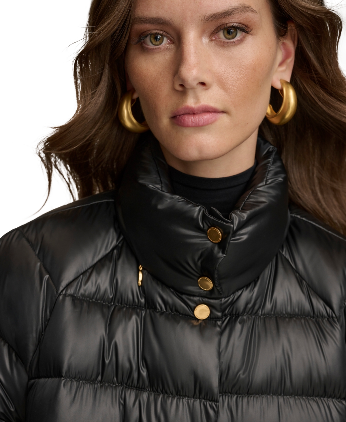 Donna Karan New York Women's Stand-Collar Down Puffer Cape