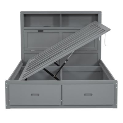 Streamdale Queen Hydraulic Bed w/ LED & Storage