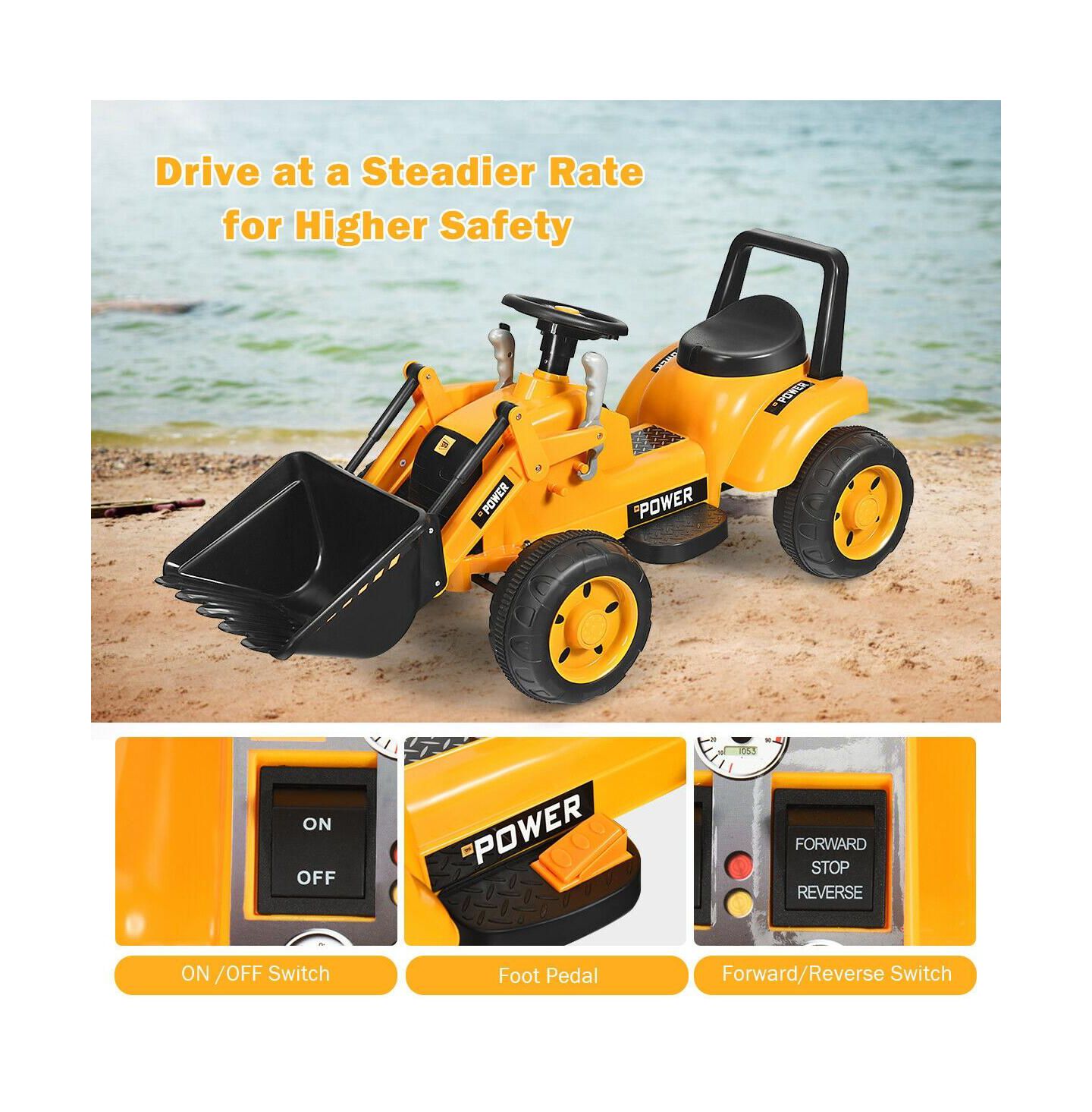Детская игрушка SUGIFT Ride On Excavator Digger, 47.5" x 21.5" x 21.5", 6V Battery Powered Tractor, Ages 3+ — фото 6