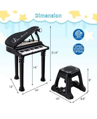 31 Keys Kids Piano Keyboard Toy Toddler Musical Instrument with Stool & Microphone