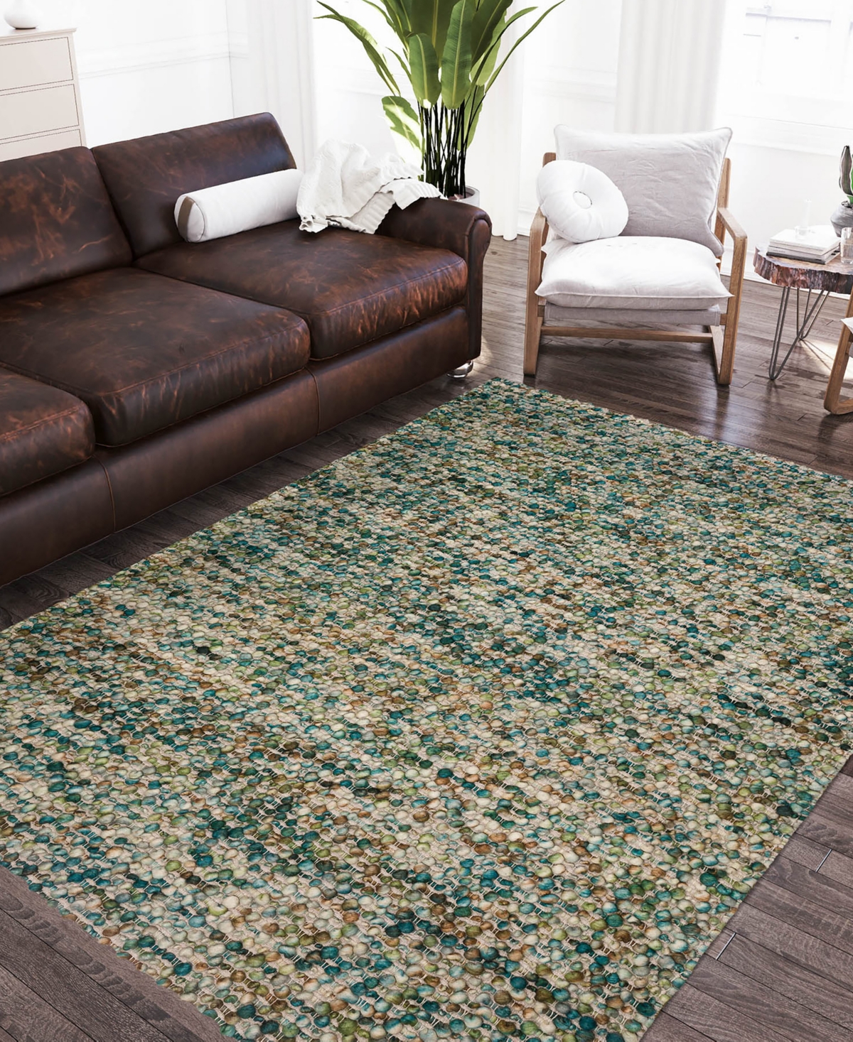 Dalyn Hanu Hu1 5'x7'6" Area Rug In Teal