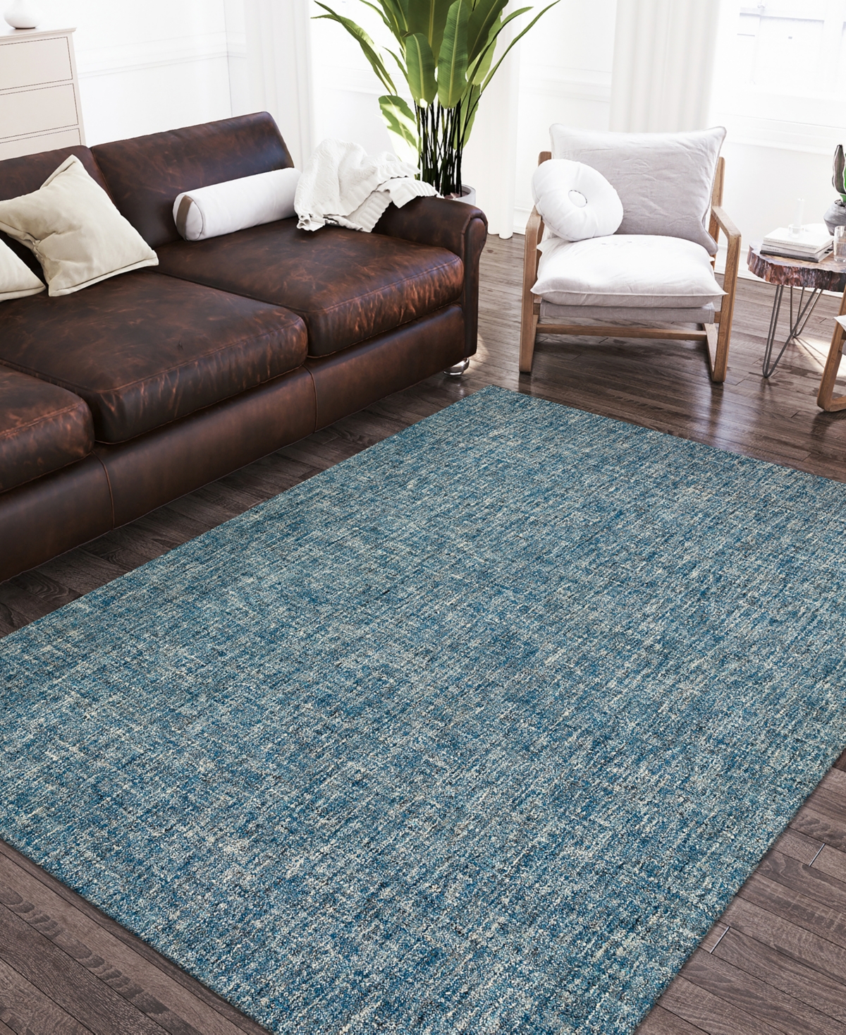 Dalyn Mateo Me1 3'6"x5'6" Area Rug In Denim