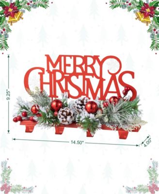 14.5''L Christmas Metal Merry Christmas Stocking Holder