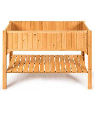Wooden Elevated Planter Box Shelf Suitable for Garden Use