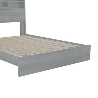 Streamdale Vintage Platform Bed with Storage Headboard and Charging