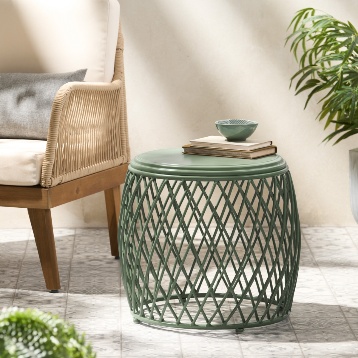 Streamdale Stylish Lattice Accent Table for Indoor Decor and Parties