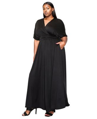 Plus Size Raffi Pocket Empire Waist Maxi Dress