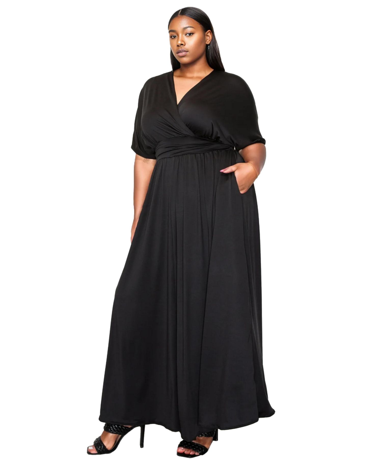 Plus Size Raffi Pocket Empire Waist Maxi Dress