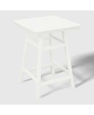 5 PC HDPE Outdoor Patio Dining Bar Table Set and Counter High Stools