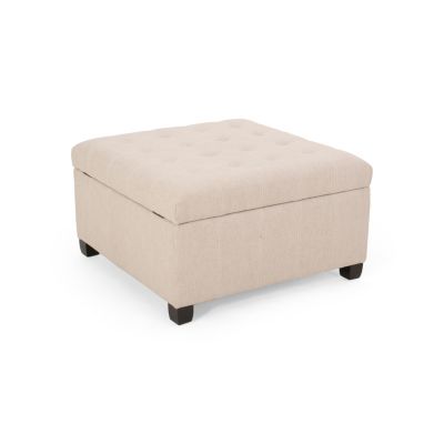 Streamdale Chic Waffle-Stitch Storage Ottoman Unclutter in Style