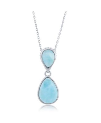 Sterling Silver Double Larimar Pendant Sterling Silver Double Larimar Pendant