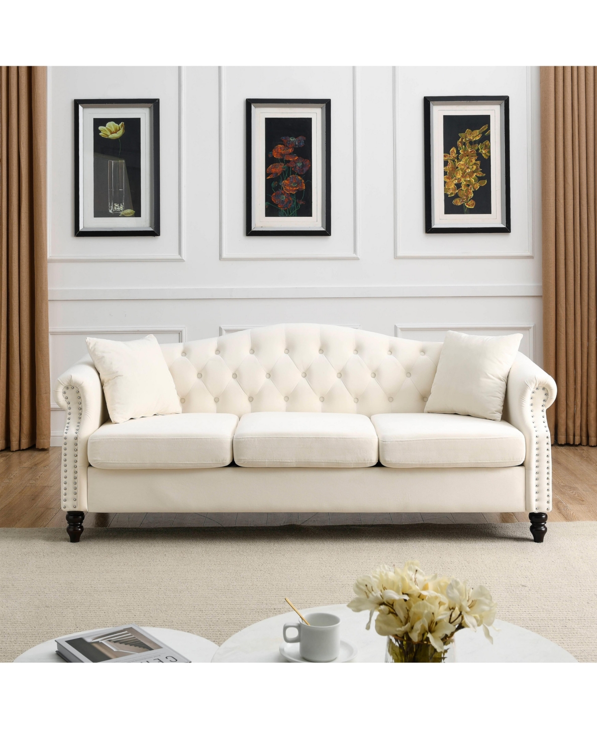 Streamdale 3-seater + 3-seater Combination sofa.Beige Velvet W834S00065