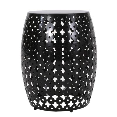 Streamdale Modern Side Table Elegant Iron Cut Design, Durable Frame, No Assembly