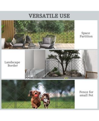 Decorative Black Wire Grid Garden Fence Panels with Arches and Rings