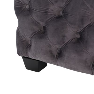 Streamdale Modern Velvet Glam Ottoman with Diamond Stitching