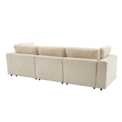 Corduroy Sofa with Ample Armrests (36.25"W)