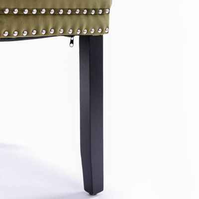 2-PCS Contemporary Velvet Olive-Green  Dining Chairs