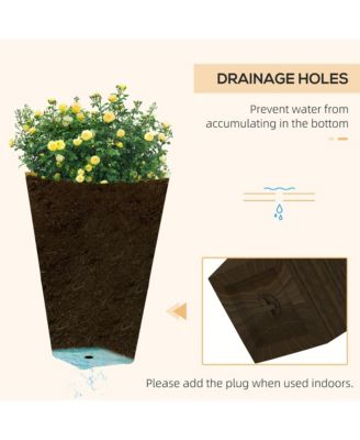 Elegant Stackable Wood-Look Outdoor Planters (Set of 3)