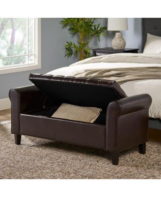 Streamdale Contemporary Diamond Tufted Storage Ottoman with Rolled Arms