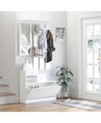 Combination Model Gate Cabinet with Shoe cabinet+Hang shelf+ Mirror